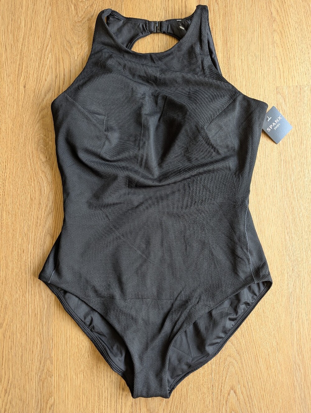 Spanx SPANXshape Pique High Neck One-Piece Swimsuit Bathing Suit NWT Size XL - Picture 3 of 6